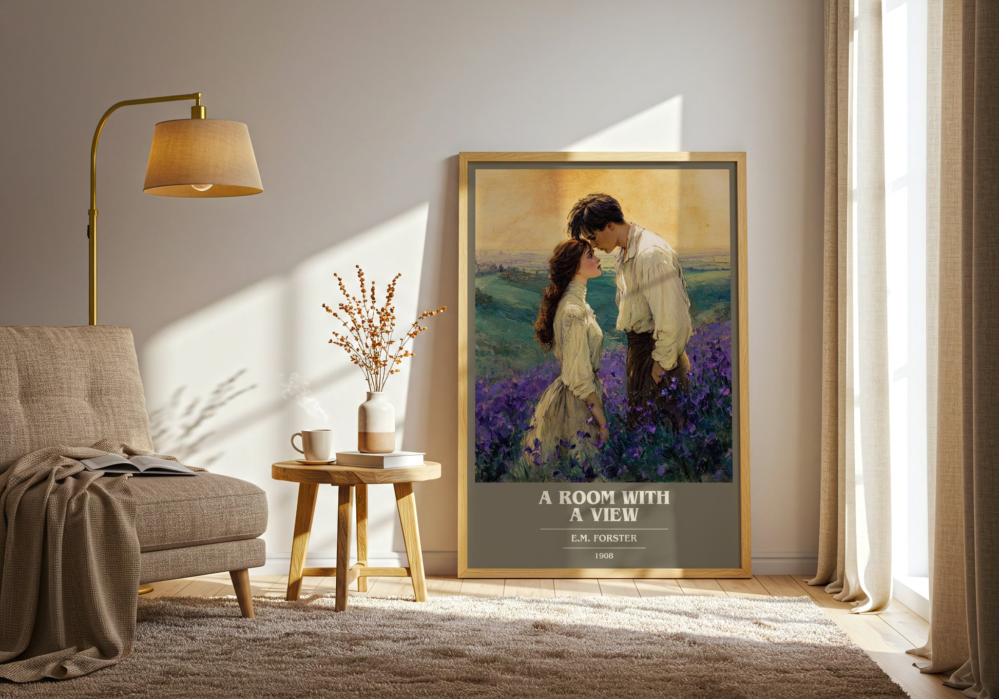 A Room With A View book cover print on bookshelf – E.M. Forster fan gift