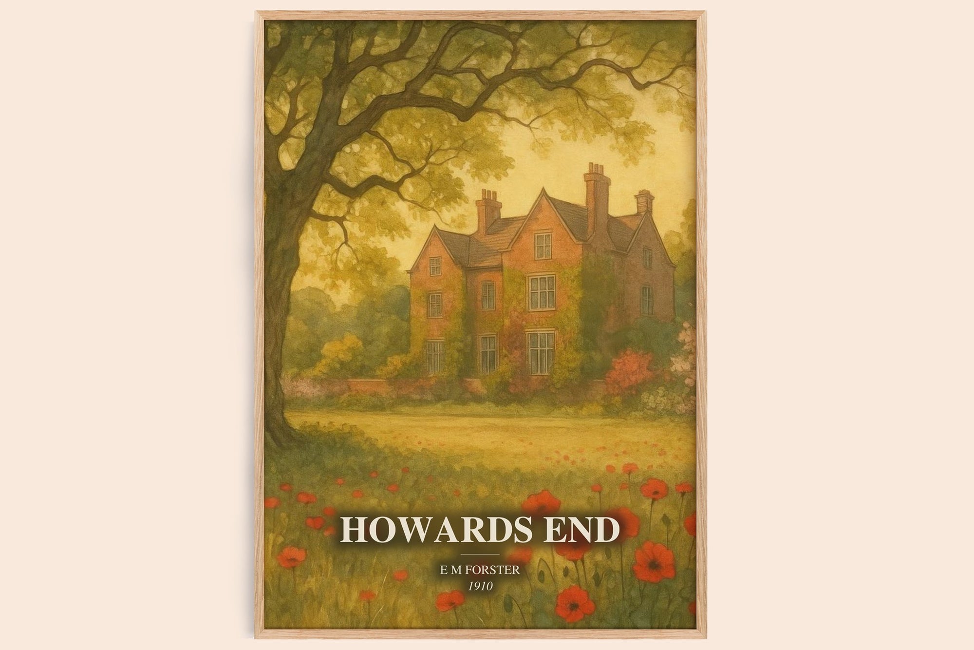 Howards End watercolour book poster by E M Forster – framed literary art print