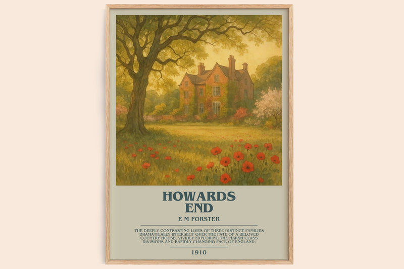 Howards End bookish book poster by E M Forster – framed literary art print