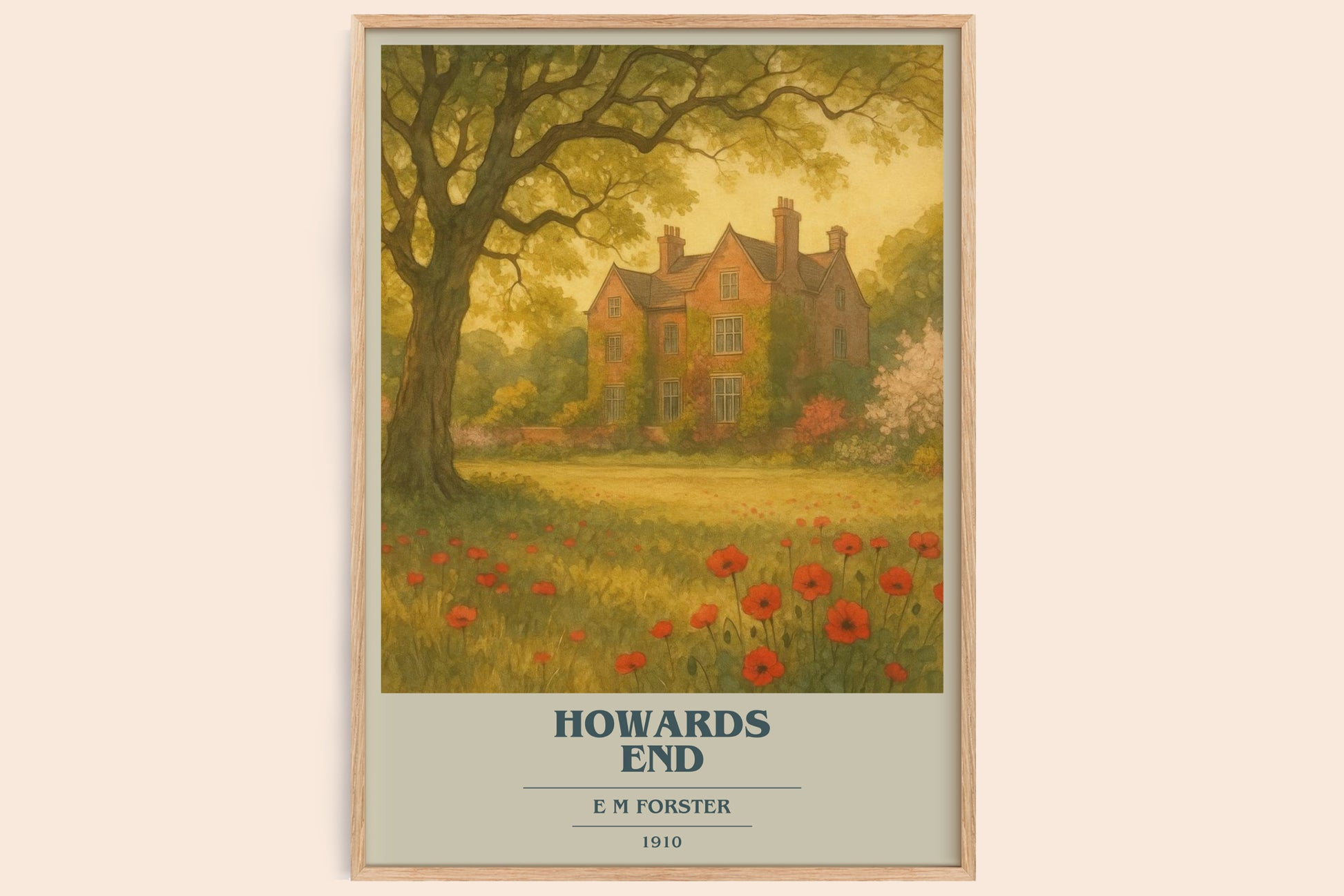 Howards End book cover book poster by E M Forster – framed literary art print