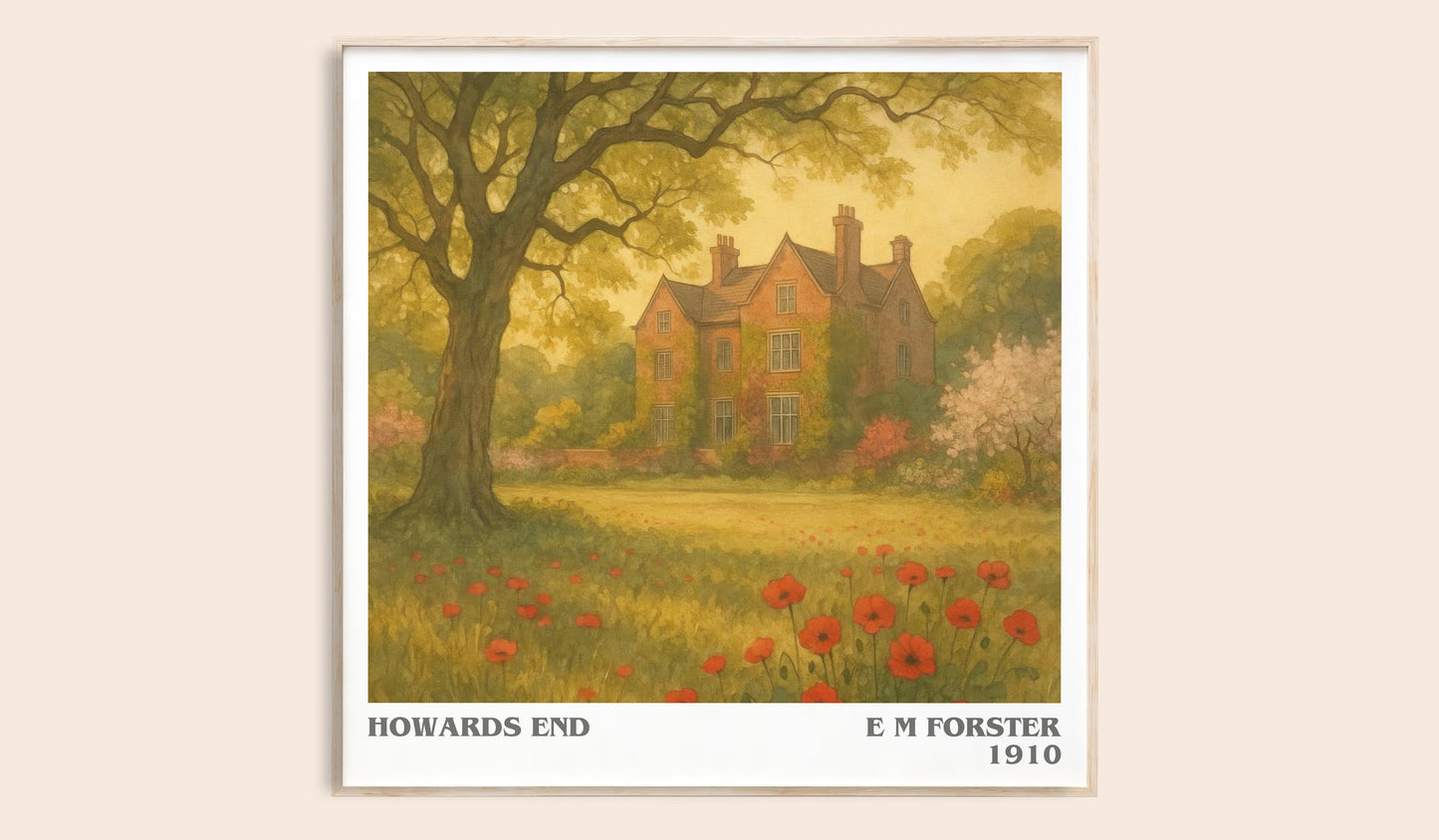 Howards End literary book poster by E M Forster – framed literary art print