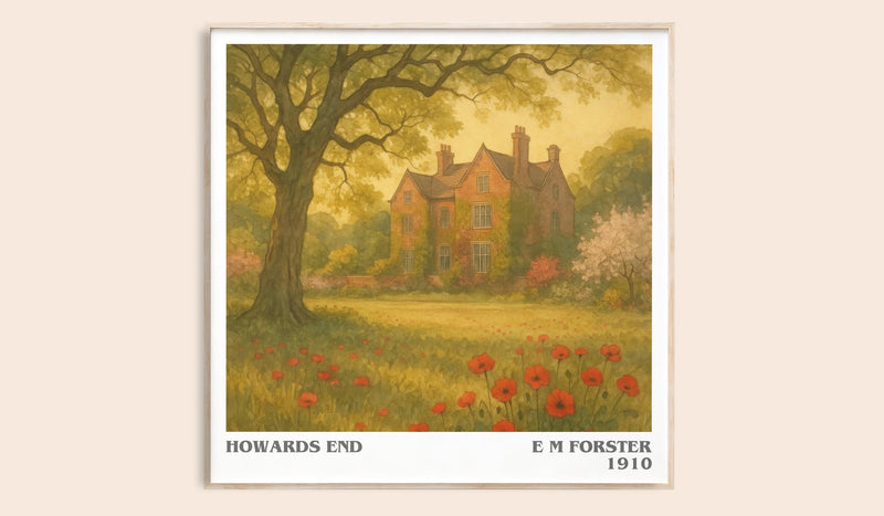 Howards End literary book poster by E M Forster – framed literary art print