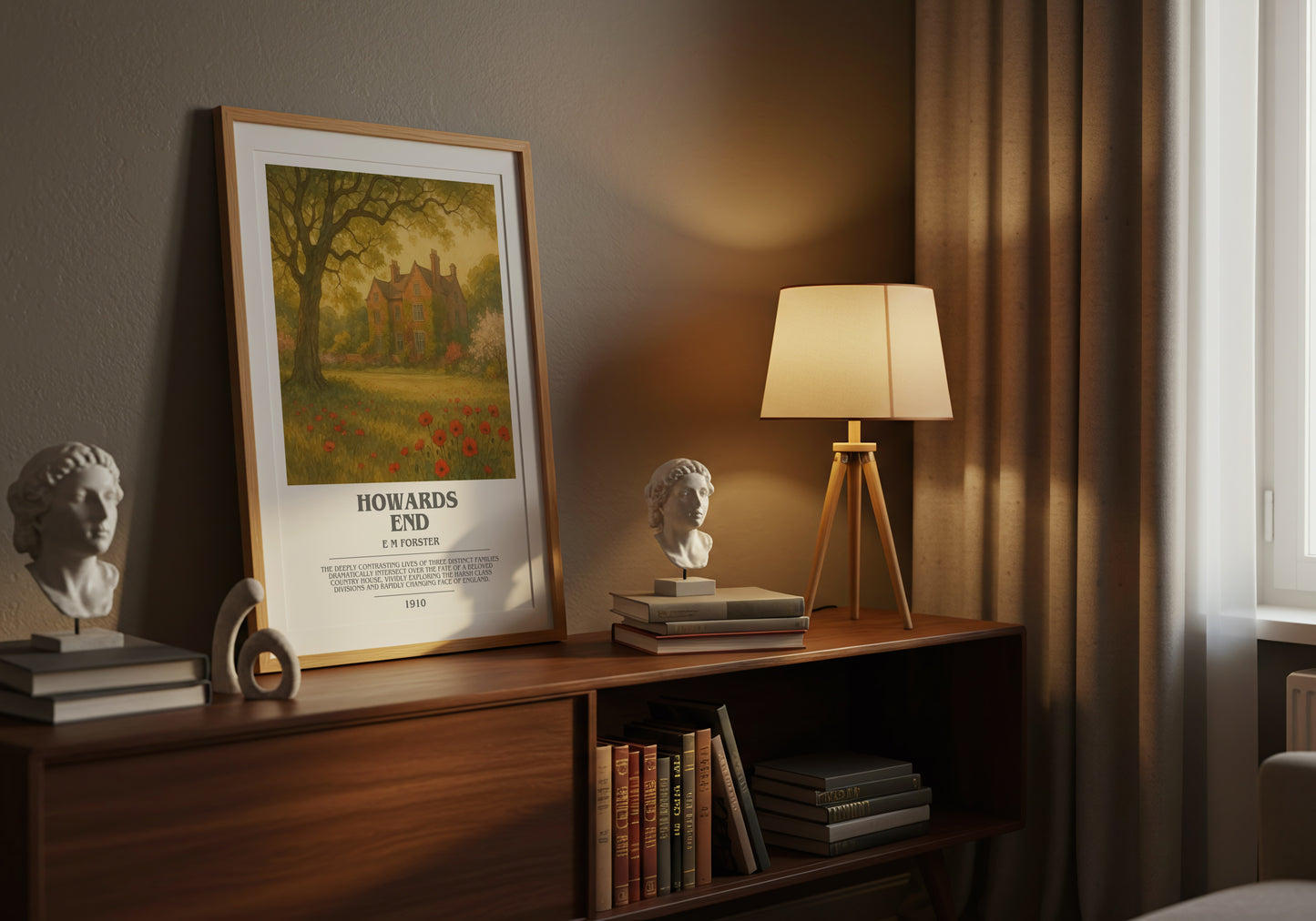 Howards End bookish book poster framed on wall – classic literature wall art