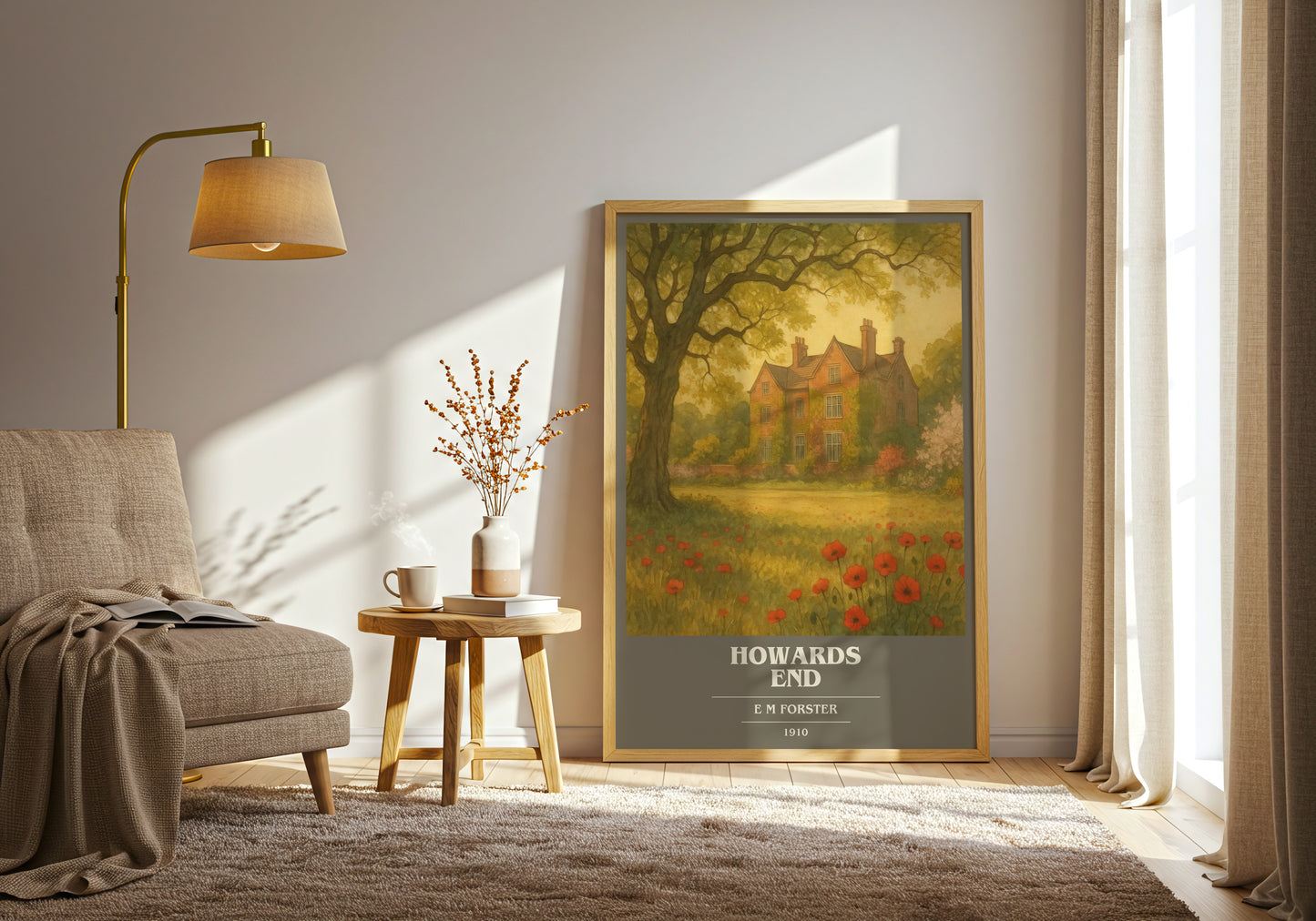 Howards End book cover print on bookshelf – E M Forster fan gift