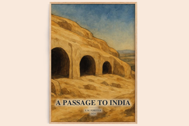 A Passage To India watercolour book poster by E.M. Forster – framed literary art print
