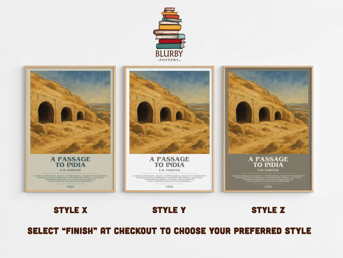 A Passage To India bookish print in frame leaning in hallway – literary fiction wall art