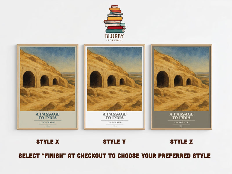 A Passage To India book cover print in frame leaning in hallway – literary fiction wall art