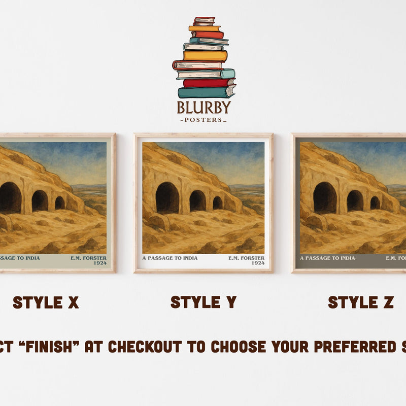A Passage To India literary print in frame leaning in hallway – literary fiction wall art