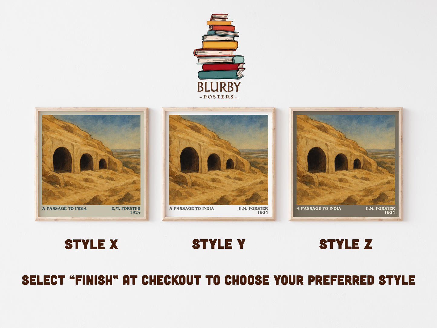 A Passage To India literary print in frame leaning in hallway – literary fiction wall art