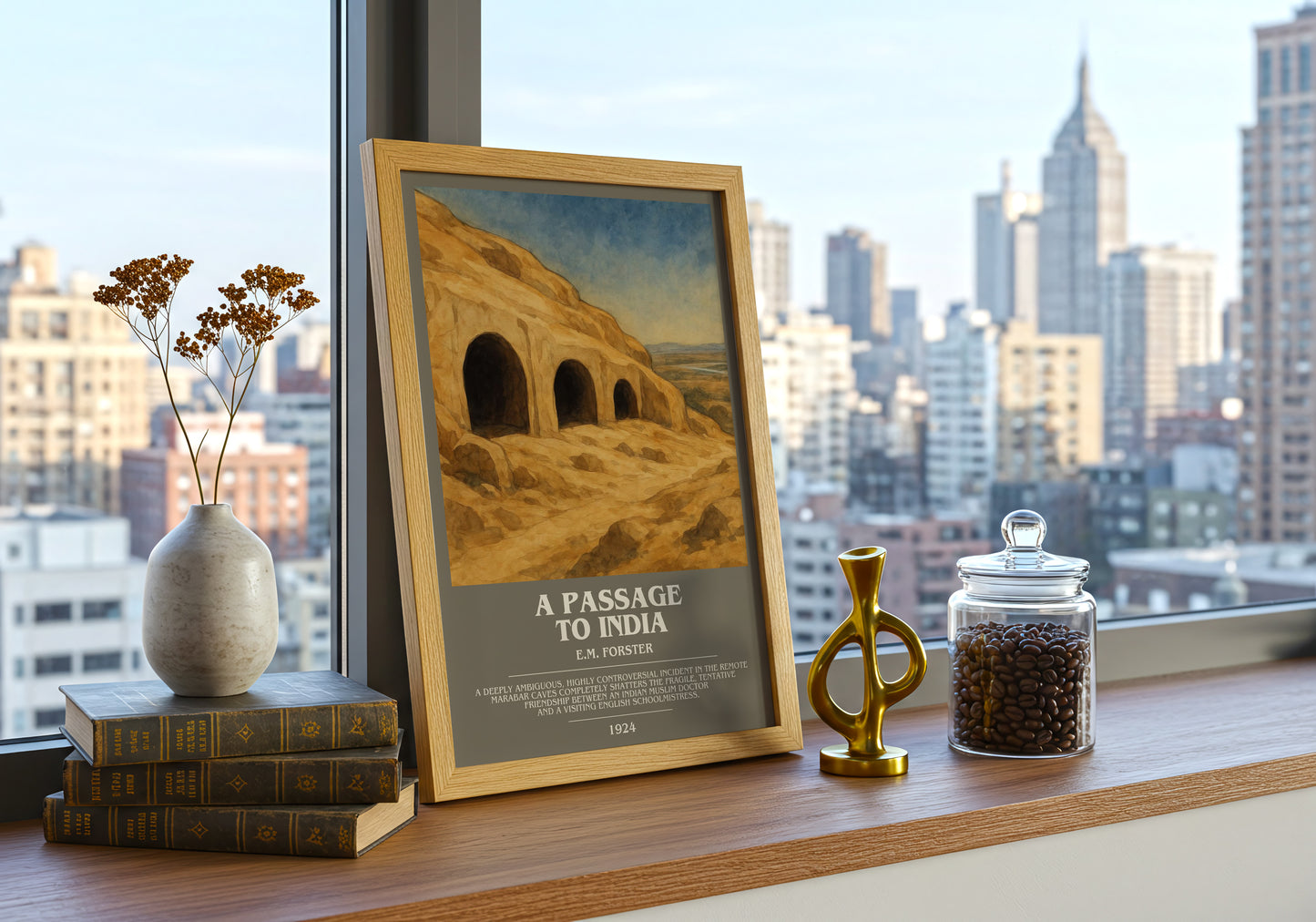 A Passage To India bookish print framed by window – literary home decor