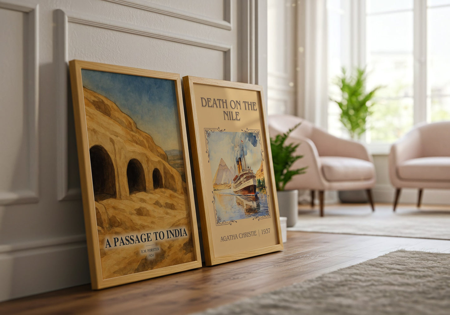 A Passage To India watercolour print framed by window – literary home decor
