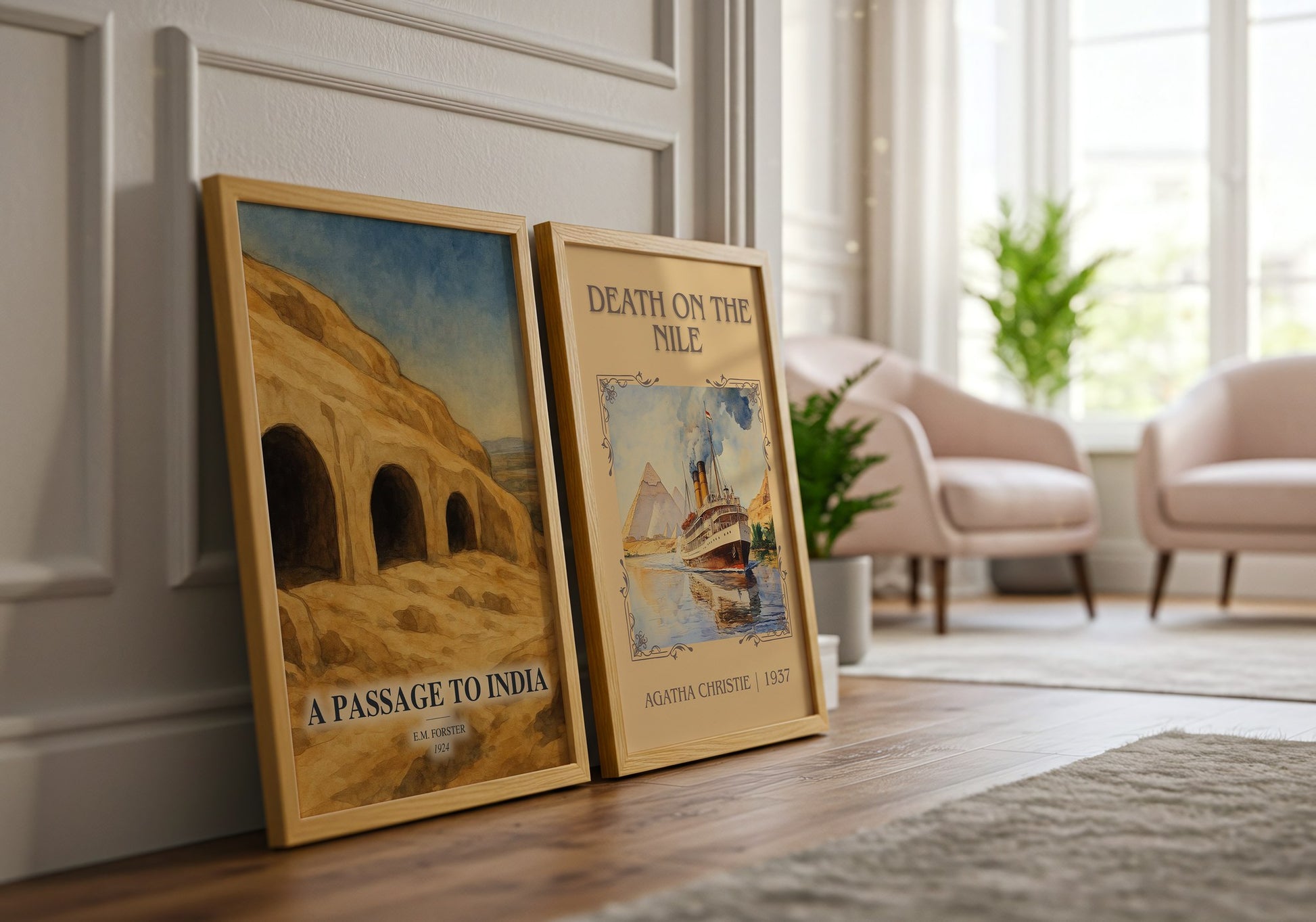 A Passage To India watercolour print framed by window – literary home decor