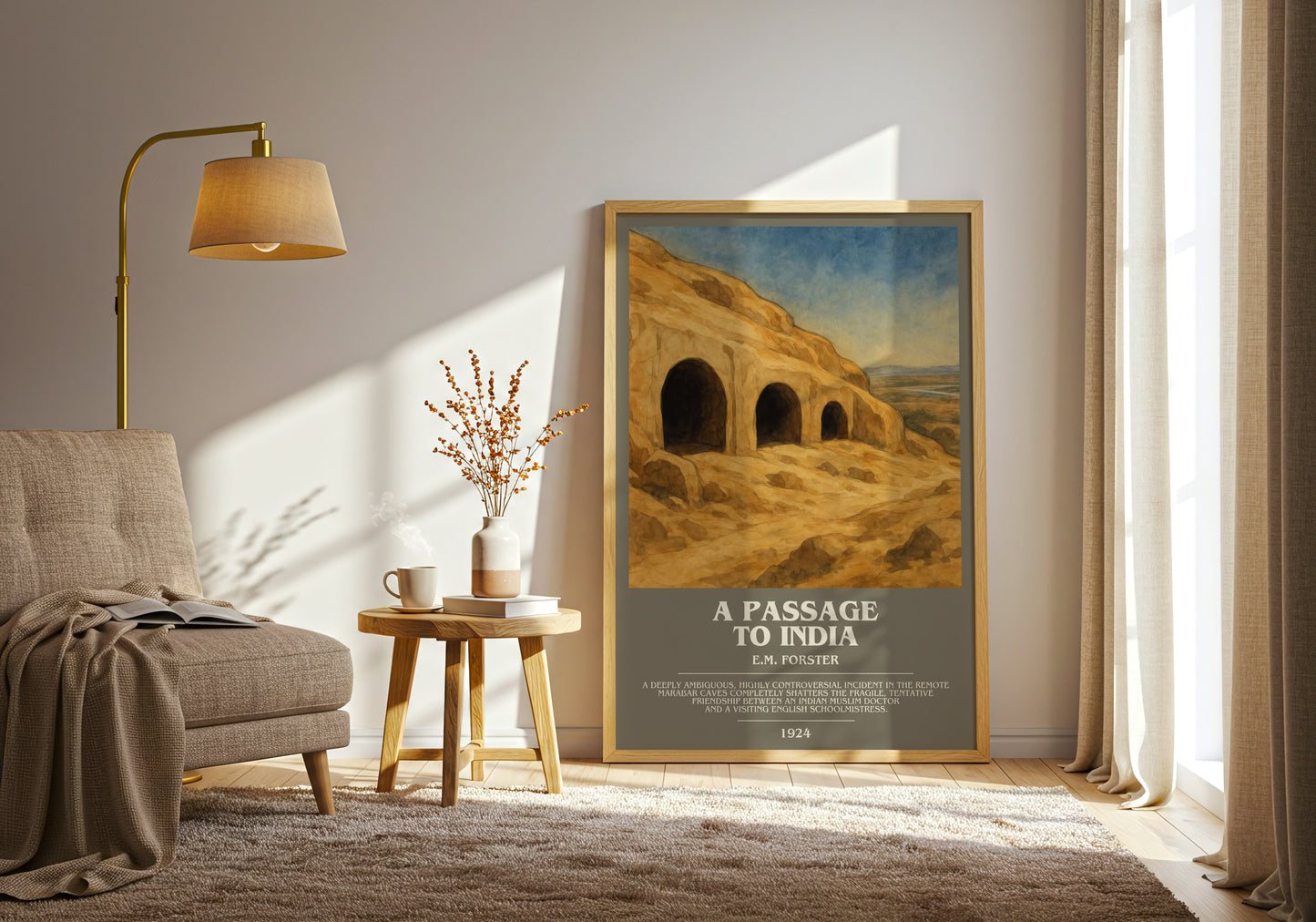 A Passage To India bookish print on bookshelf – E.M. Forster fan gift