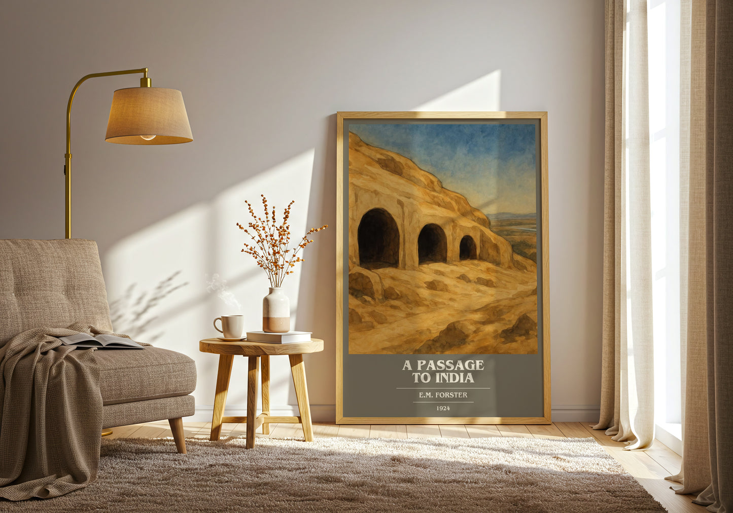 A Passage To India book cover print on bookshelf – E.M. Forster fan gift