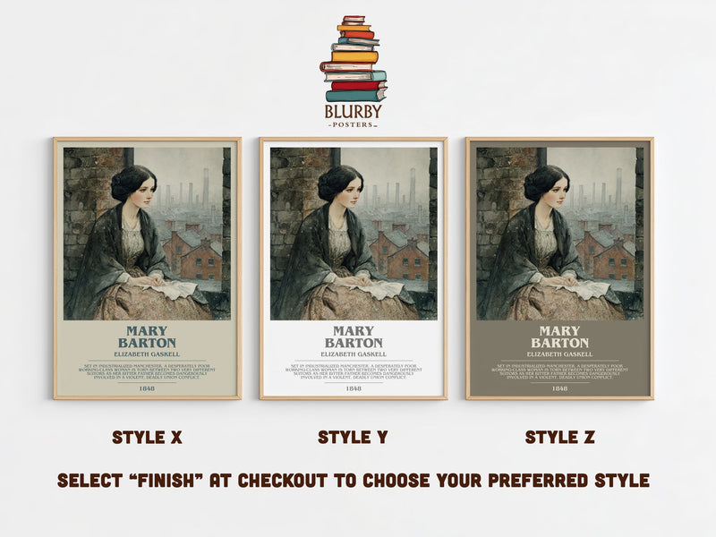 Mary Barton bookish print in frame leaning in hallway – classic literature wall art