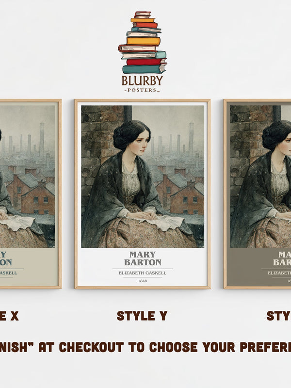 Mary Barton book cover print in frame leaning in hallway – classic literature wall art