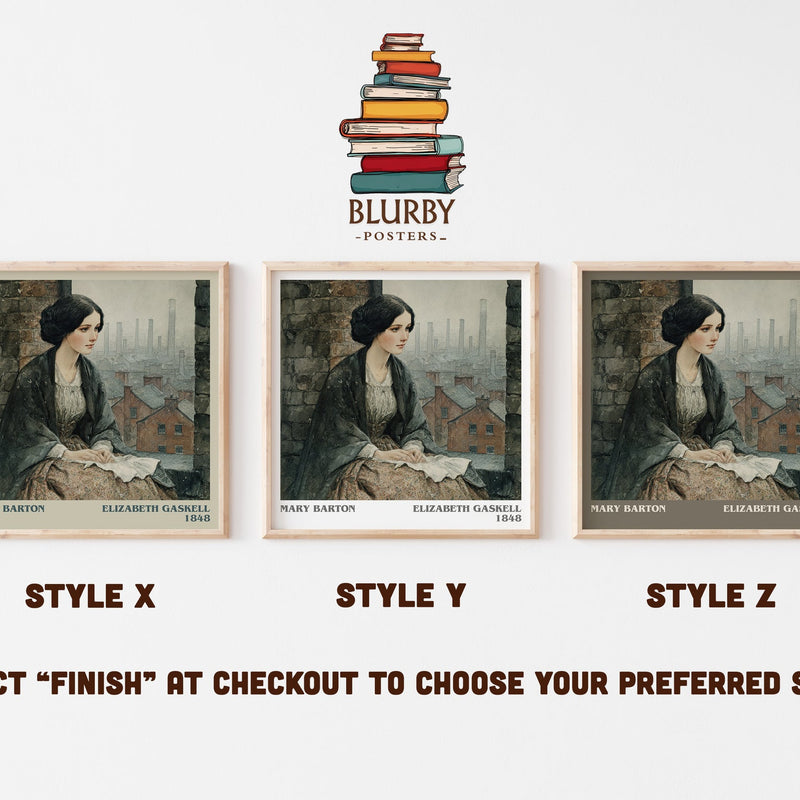 Mary Barton literary print in frame leaning in hallway – classic literature wall art