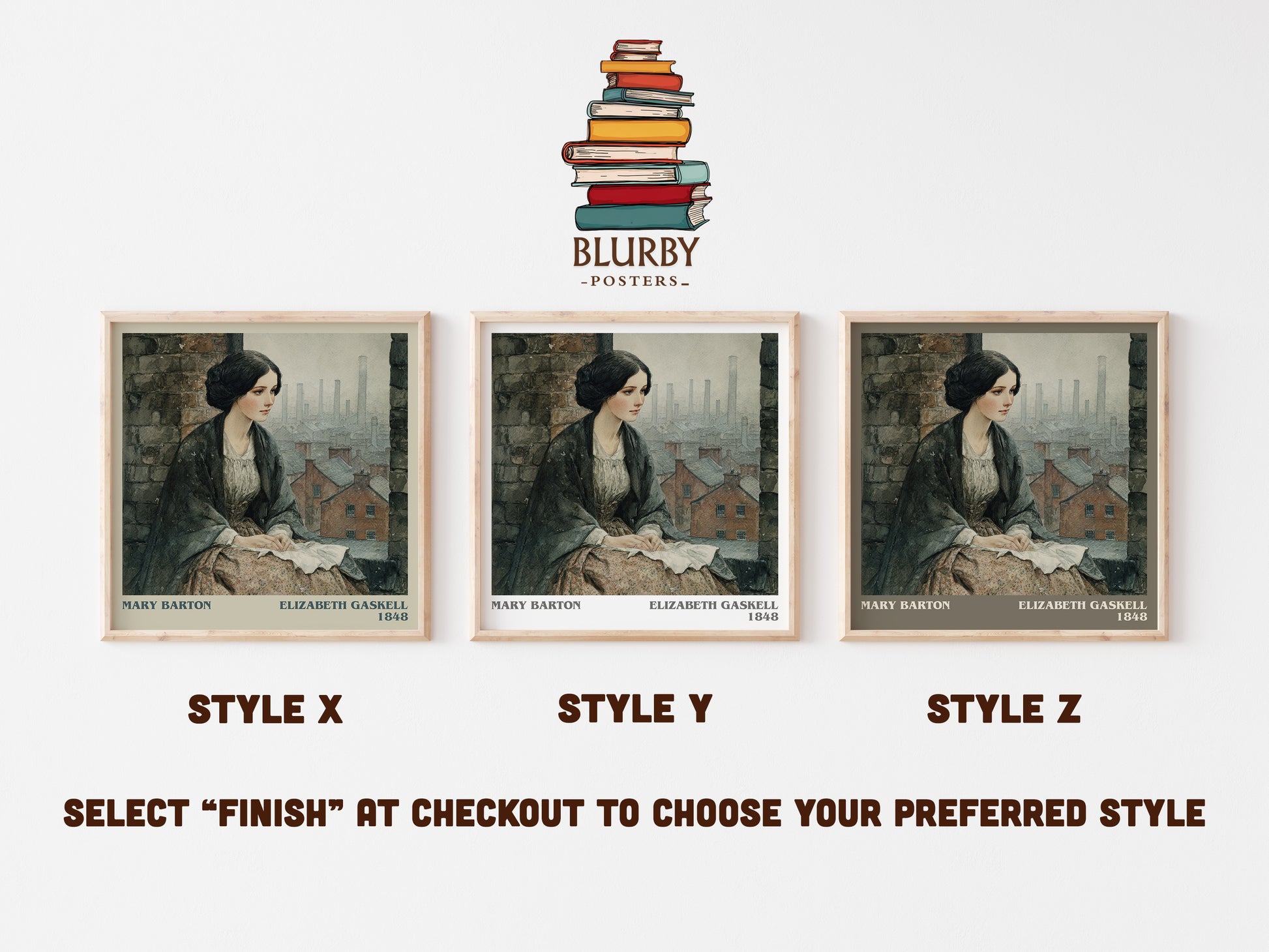 Mary Barton literary print in frame leaning in hallway – classic literature wall art