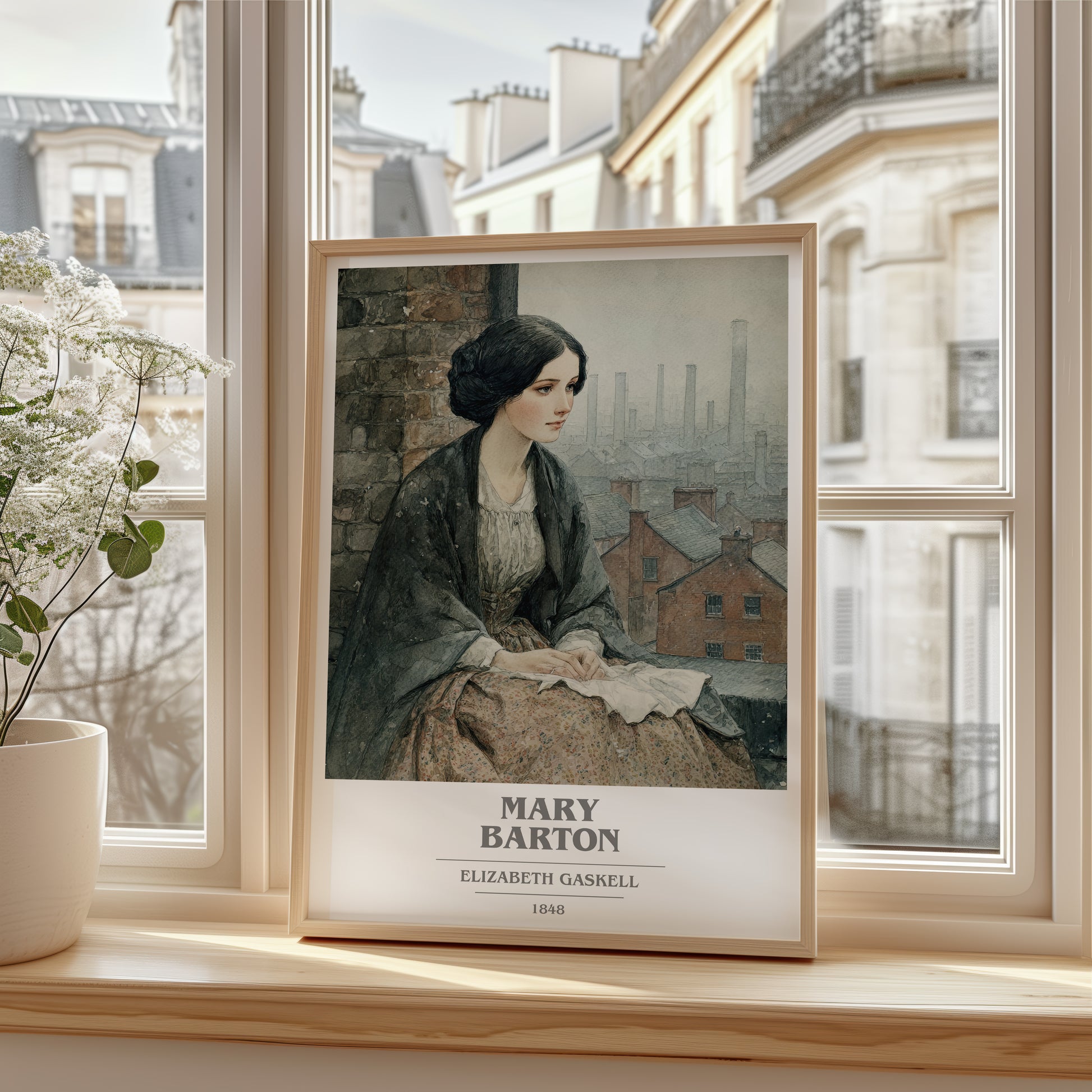 Mary Barton book cover poster colour and style options – Elizabeth Gaskell book art