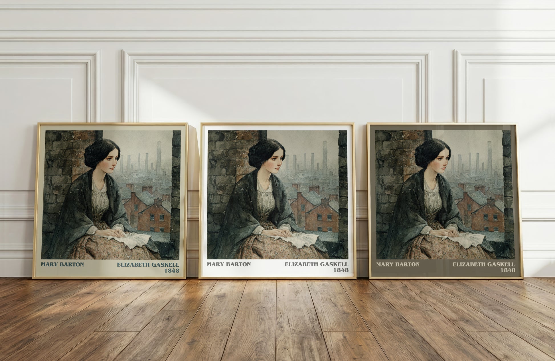 Mary Barton literary art print colour and style options – Elizabeth Gaskell book art
