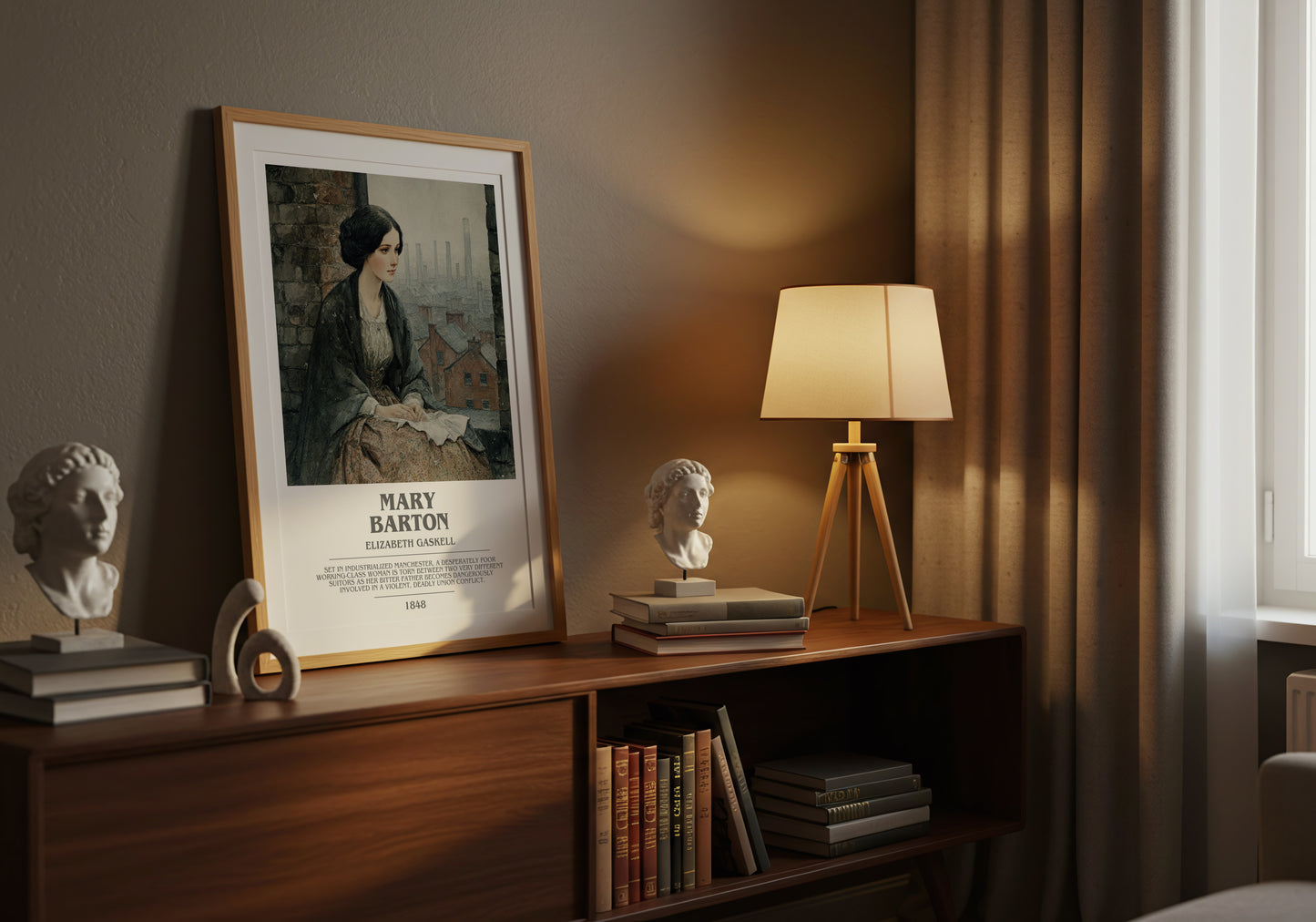 Mary Barton bookish book poster framed on wall – classic literature wall art