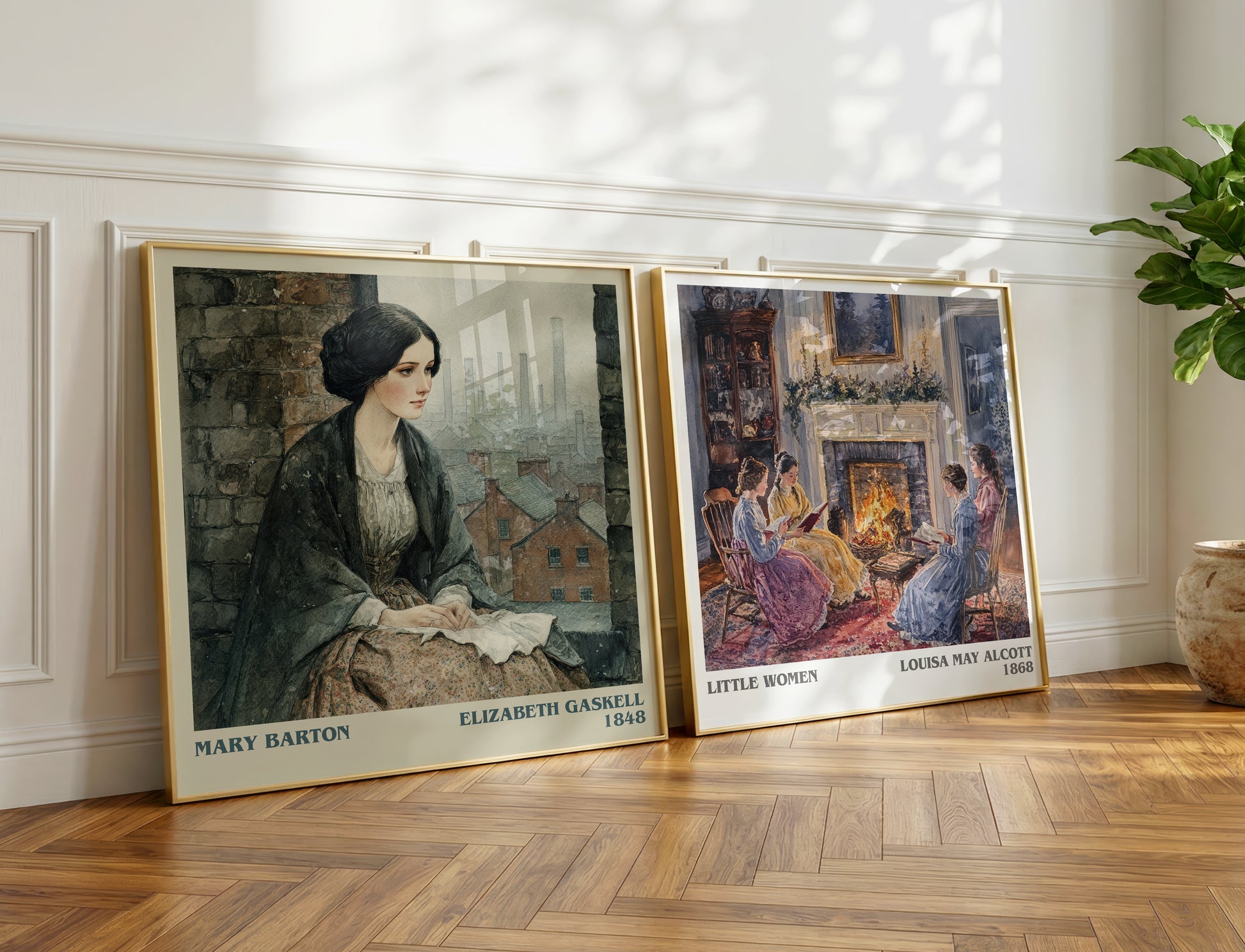 Mary Barton literary print on bookshelf – Elizabeth Gaskell fan gift