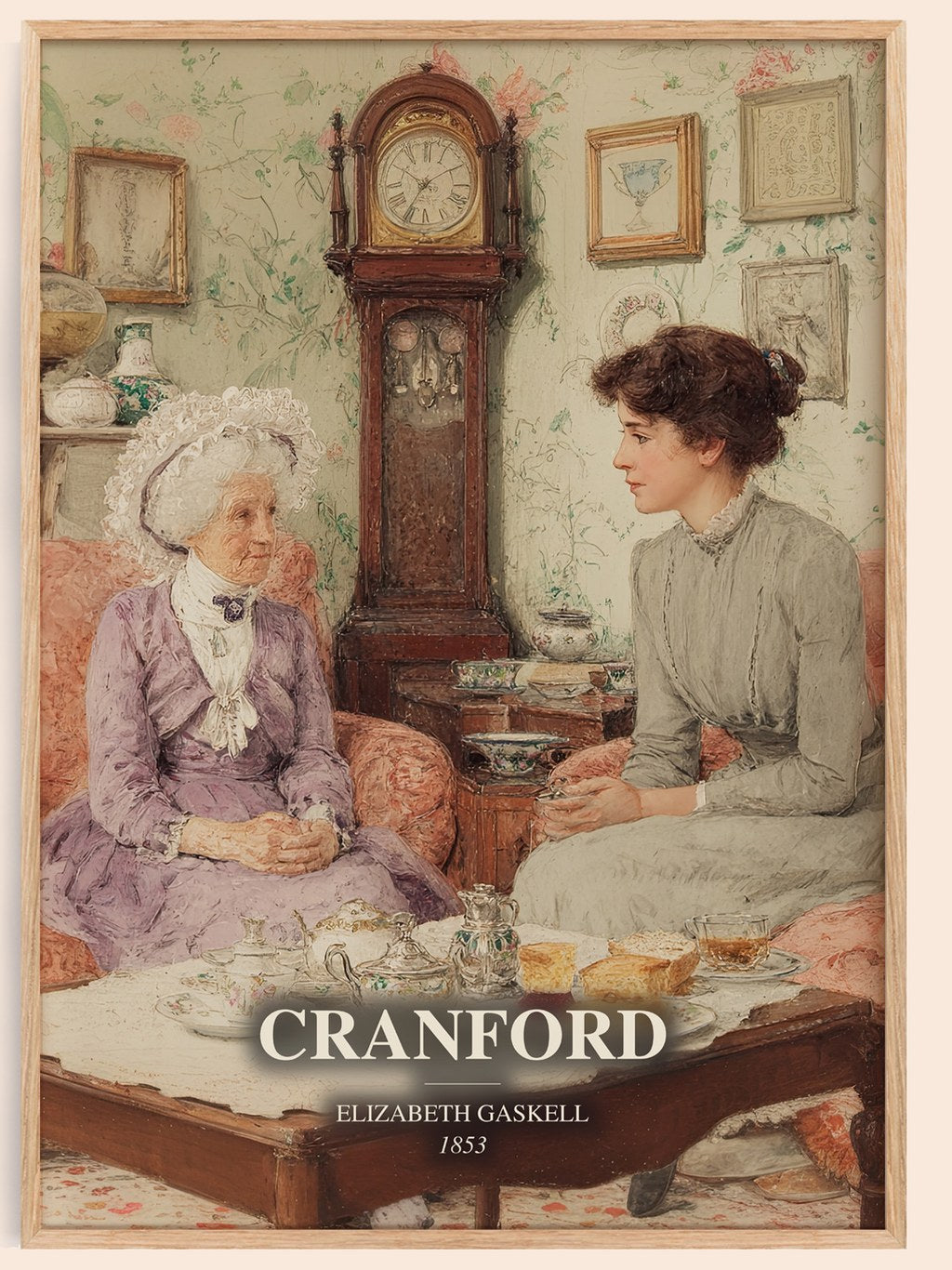 Cranford watercolour book poster by Elizabeth Gaskell – framed literary art print