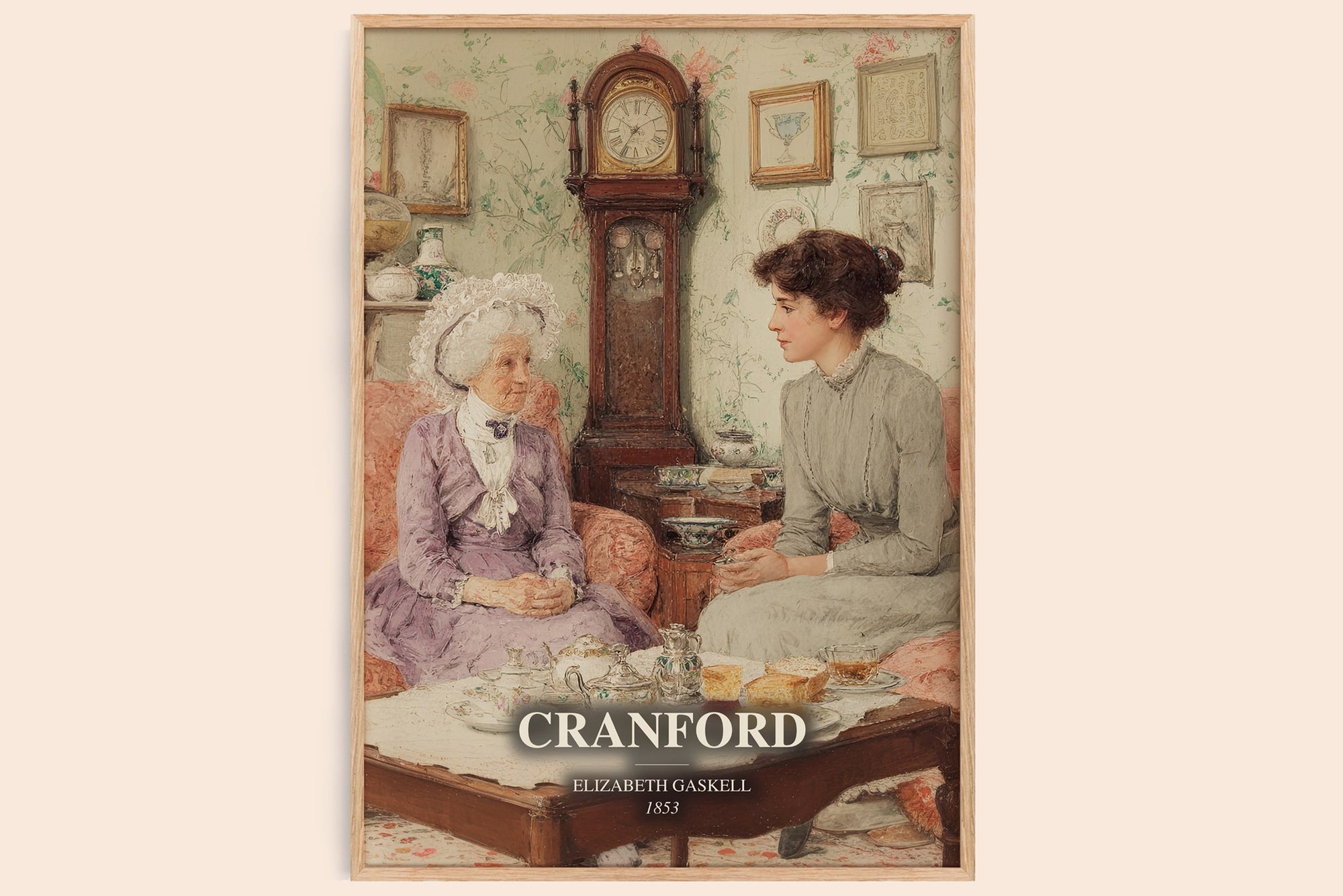 Cranford watercolour book poster by Elizabeth Gaskell – framed literary art print
