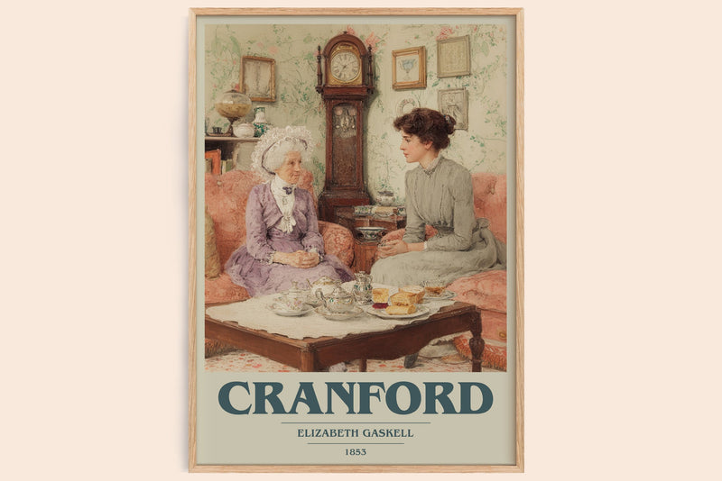 Cranford book cover book poster by Elizabeth Gaskell – framed literary art print