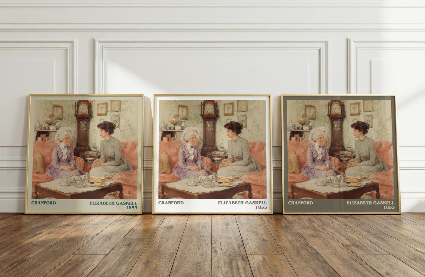 Cranford literary art print colour and style options – Elizabeth Gaskell book art