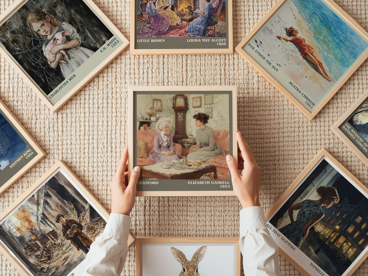 Cranford literary book poster framed on wall – classic literature wall art