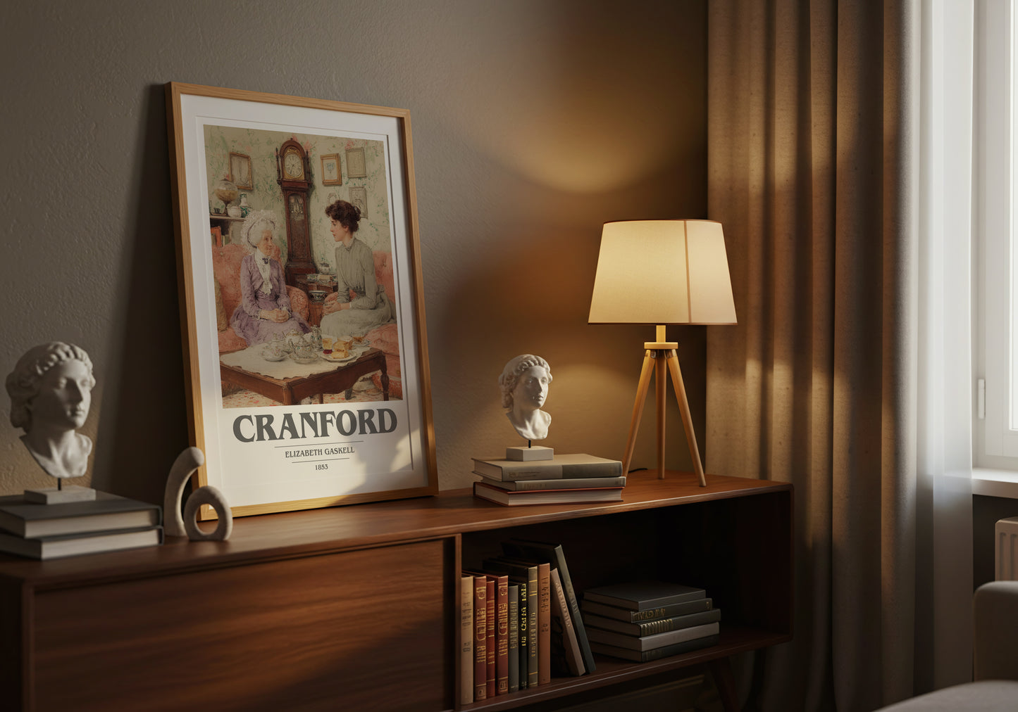 Cranford book cover book poster framed on wall – classic literature wall art