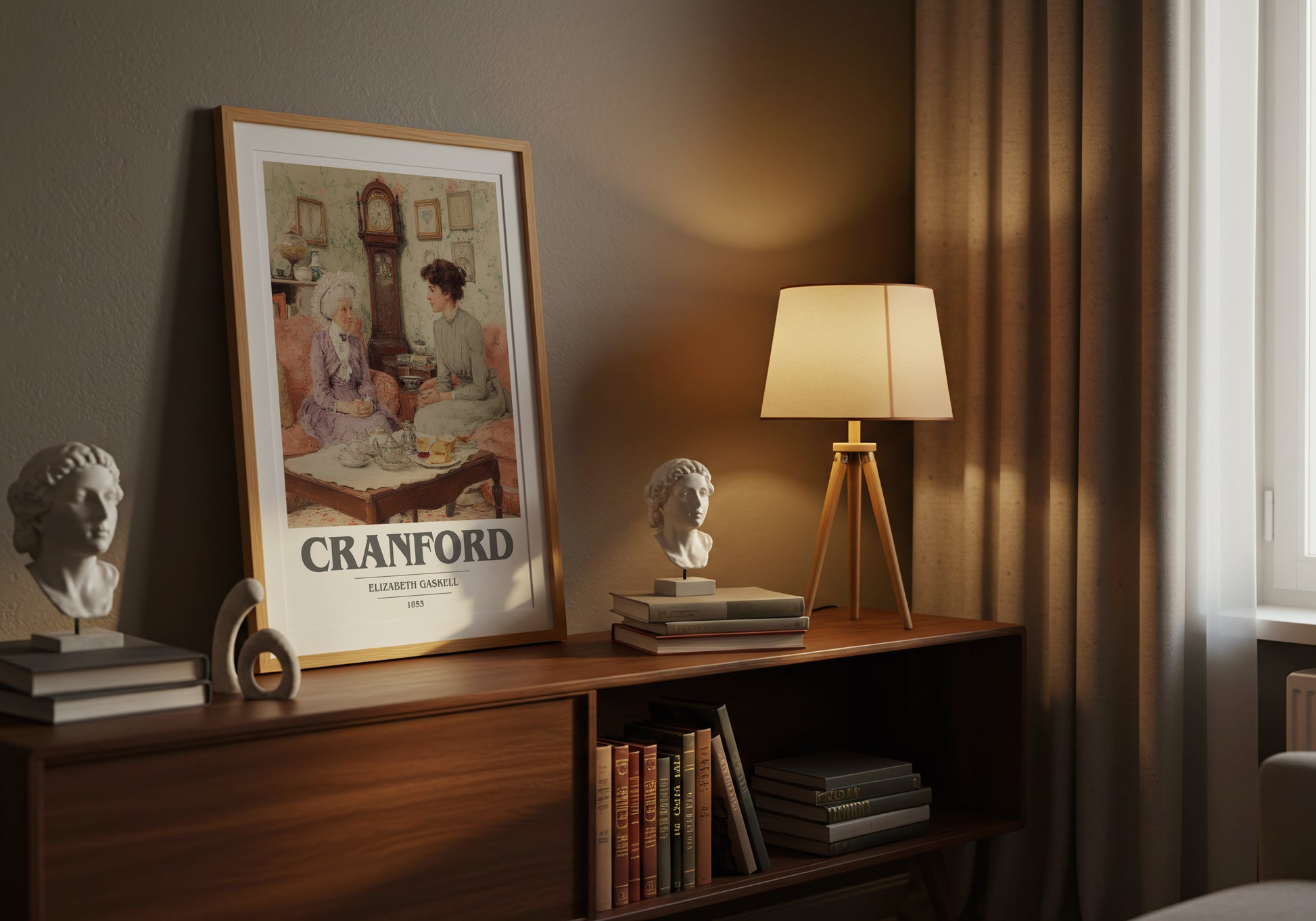 Cranford book cover book poster framed on wall – classic literature wall art