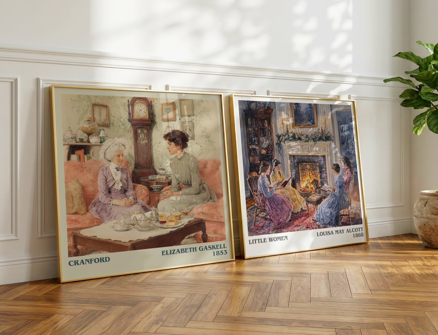 Cranford literary print on bookshelf – Elizabeth Gaskell fan gift