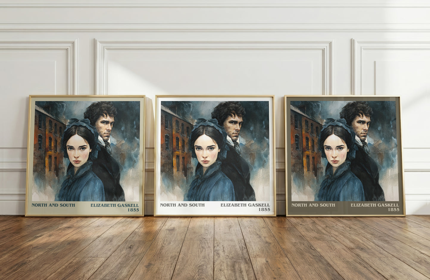 North And South literary art print colour and style options – Elizabeth Gaskell book art