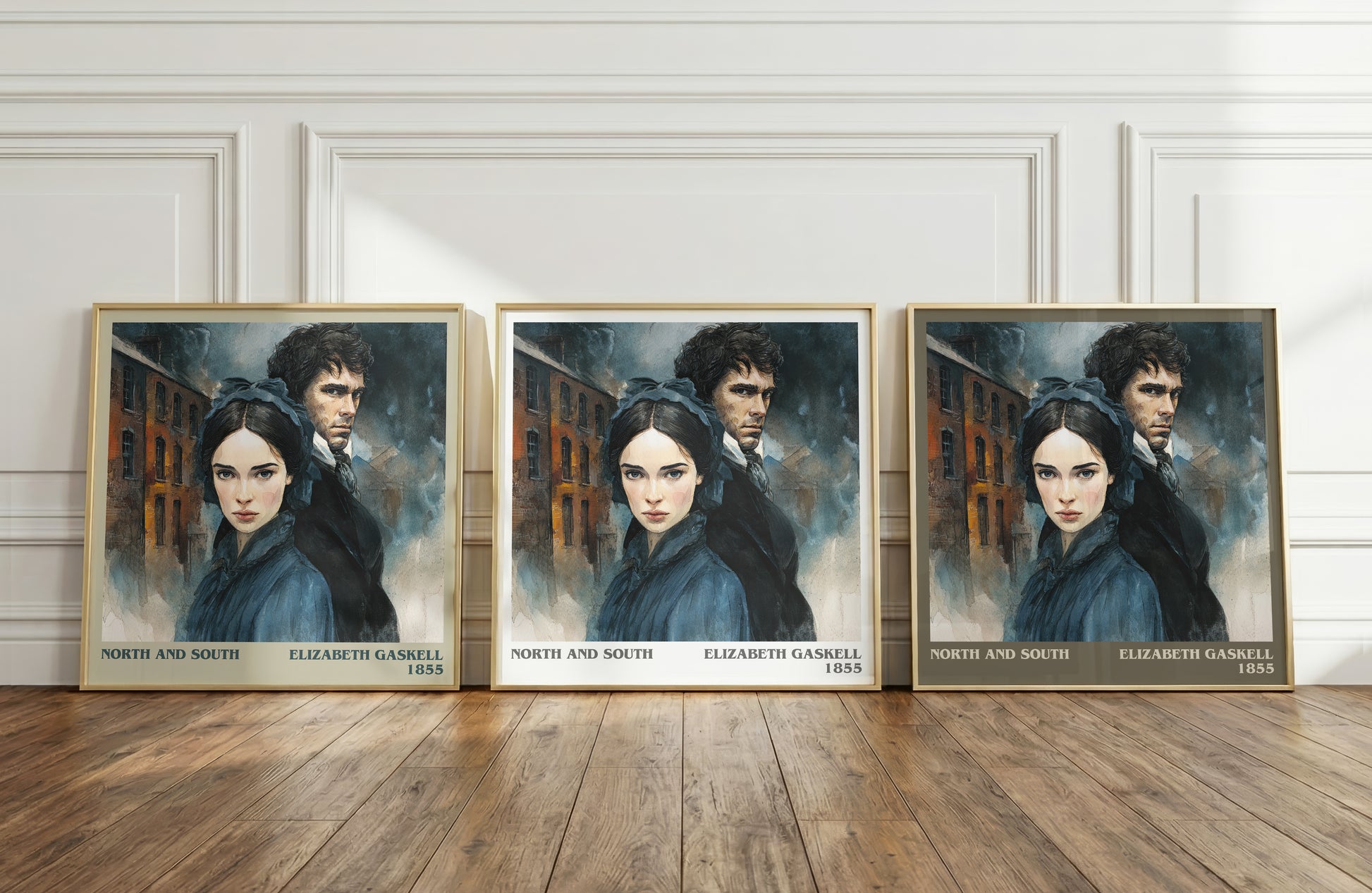 North And South literary art print colour and style options – Elizabeth Gaskell book art