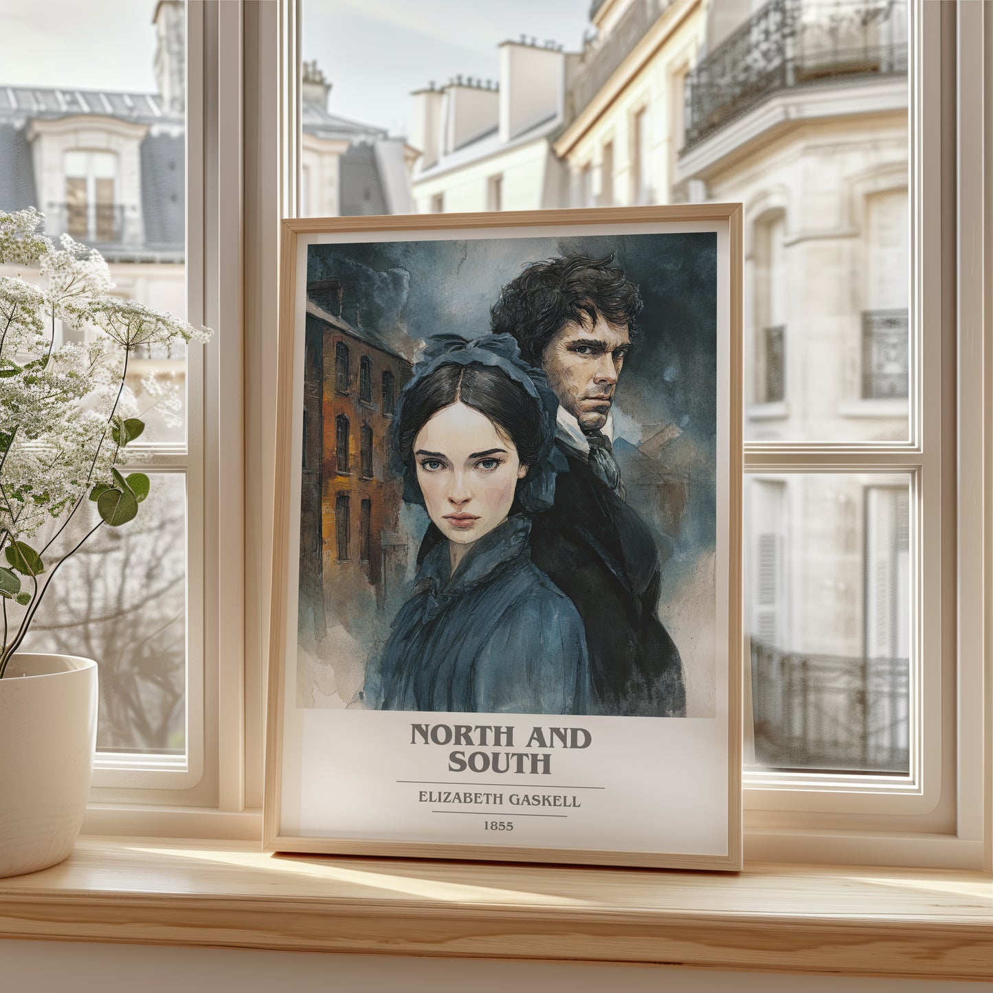 North And South book cover poster colour and style options – Elizabeth Gaskell book art
