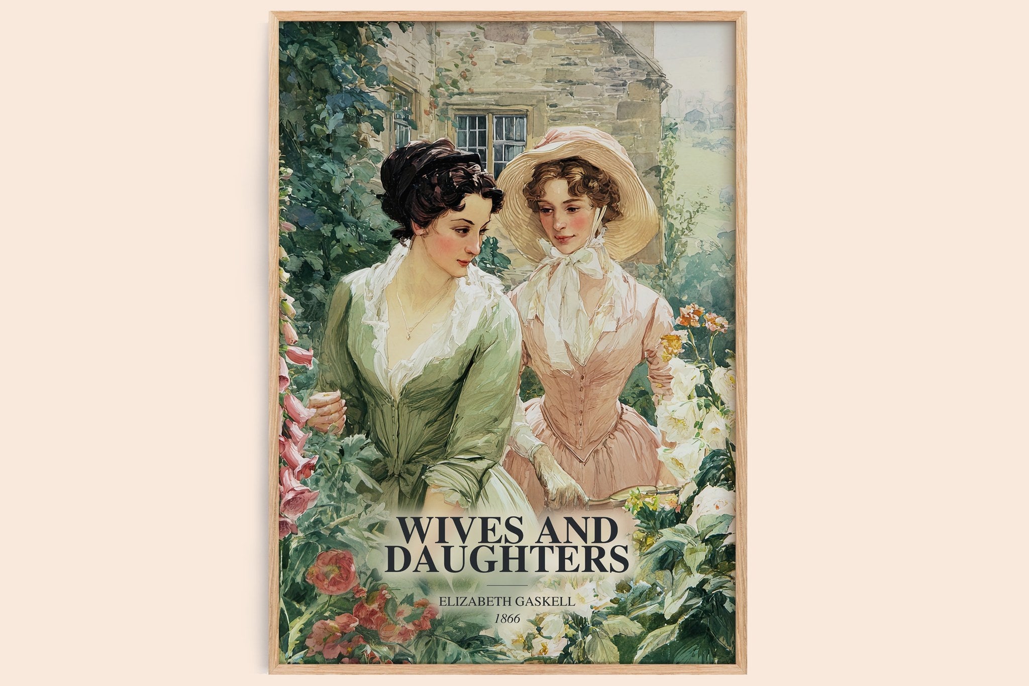 Wives And Daughters Book Watercolour Illustration by Elizabeth Gaskell