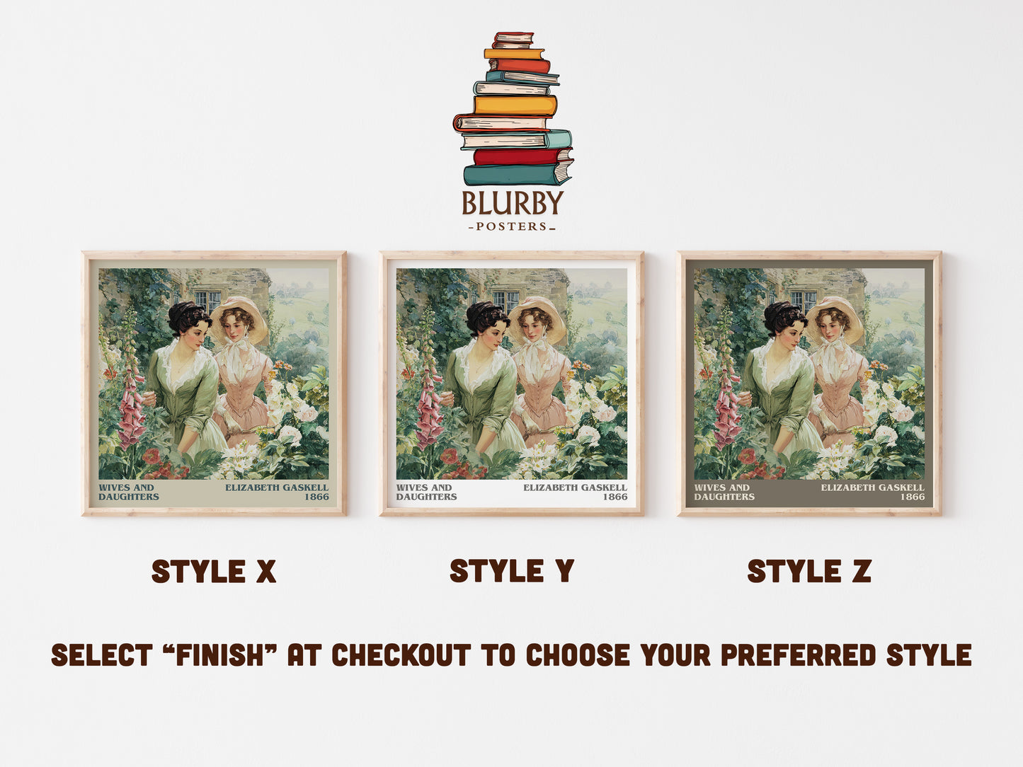 Wives And Daughters literary print in frame leaning in hallway – historical fiction wall art