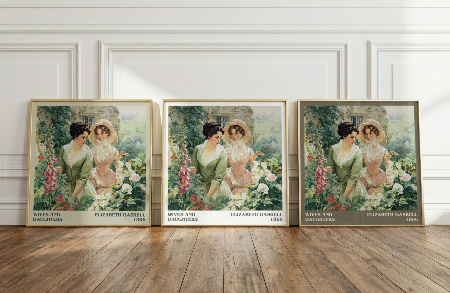 Wives And Daughters literary art print colour and style options – Elizabeth Gaskell book art