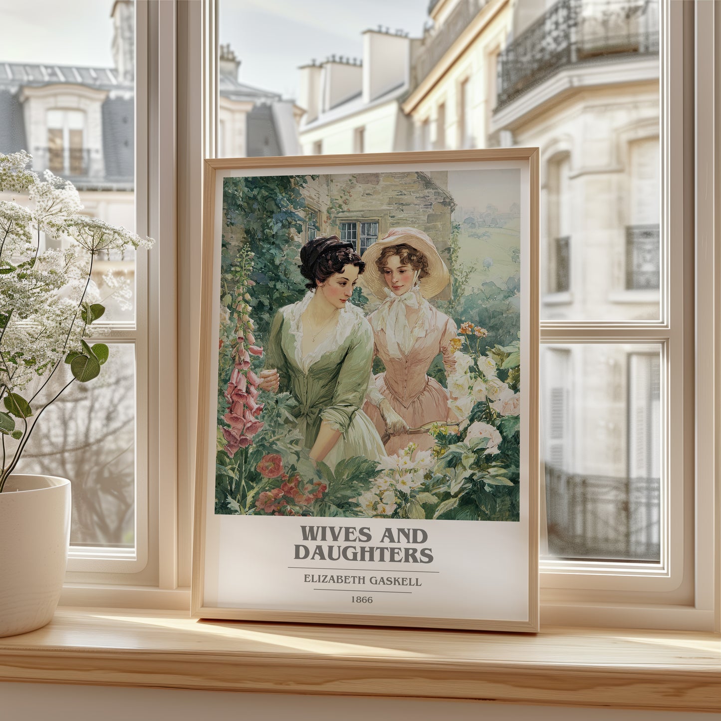 Wives And Daughters book cover poster colour and style options – Elizabeth Gaskell book art