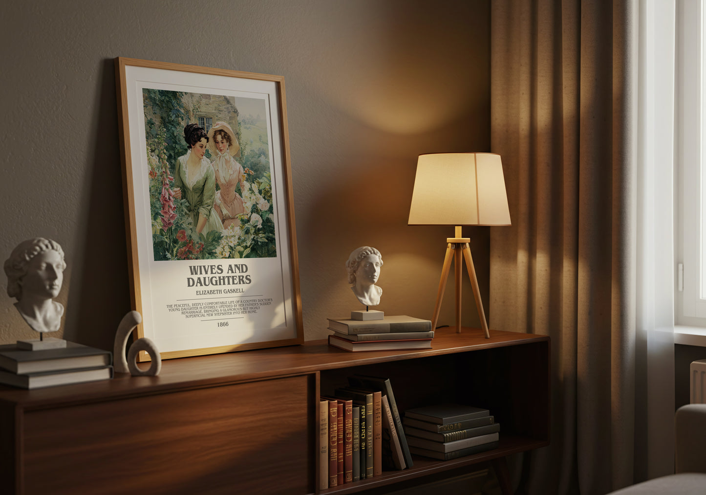 Wives And Daughters bookish book poster framed on wall – historical fiction wall art