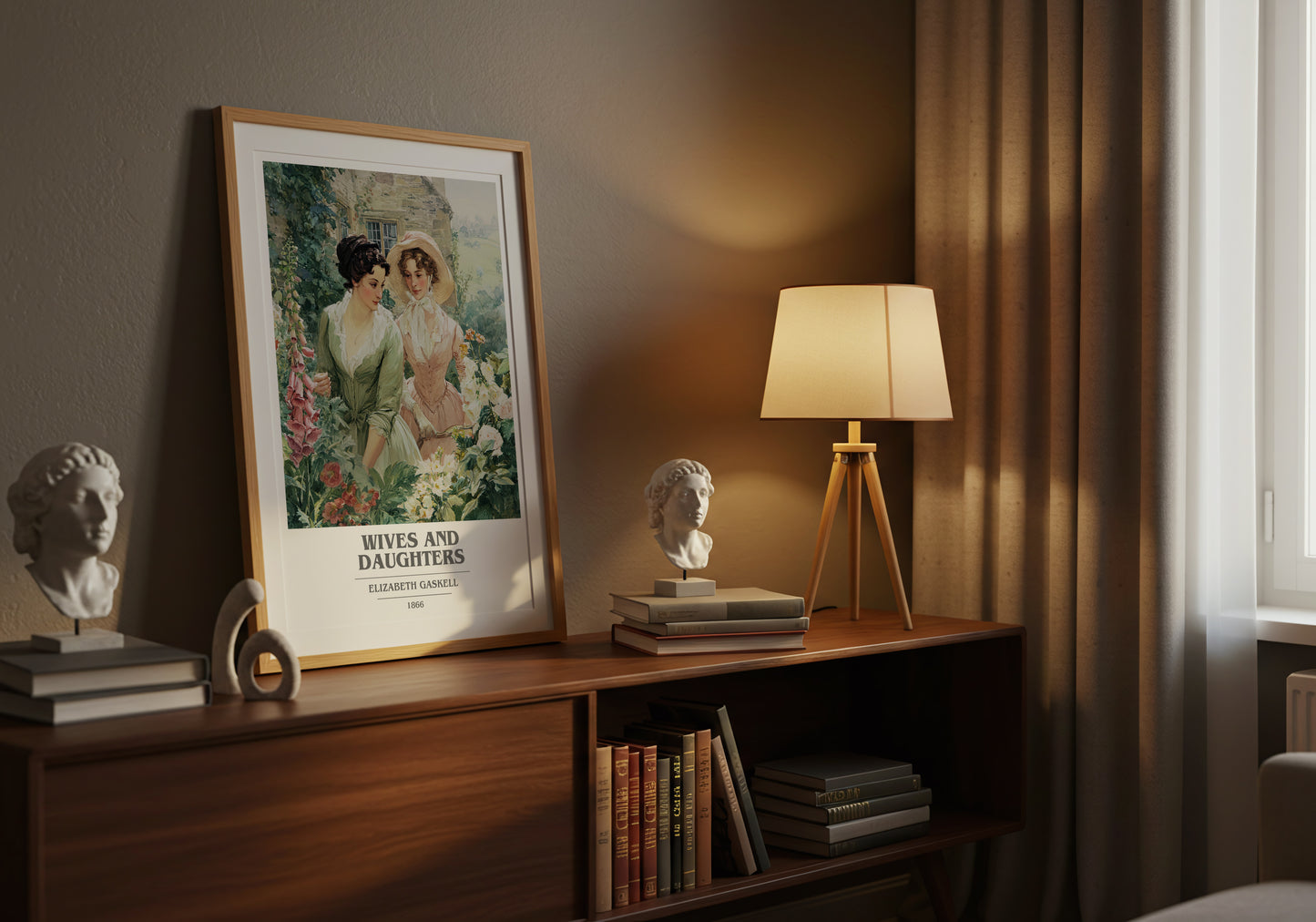 Wives And Daughters book cover book poster framed on wall – historical fiction wall art