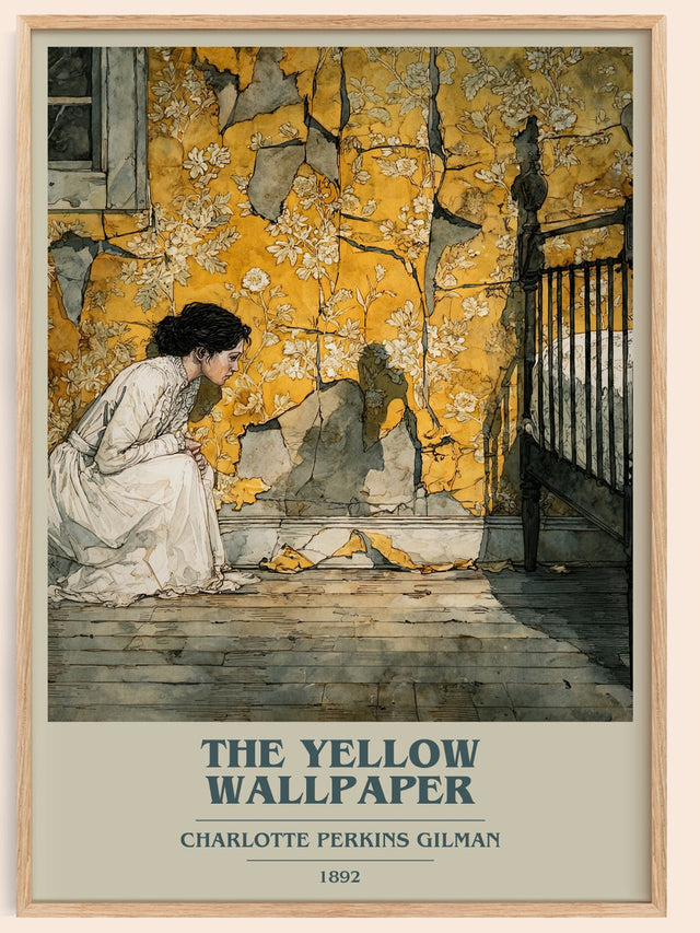 The Yellow Wallpaper Book Cover Poster by Charlotte Perkins Gilman