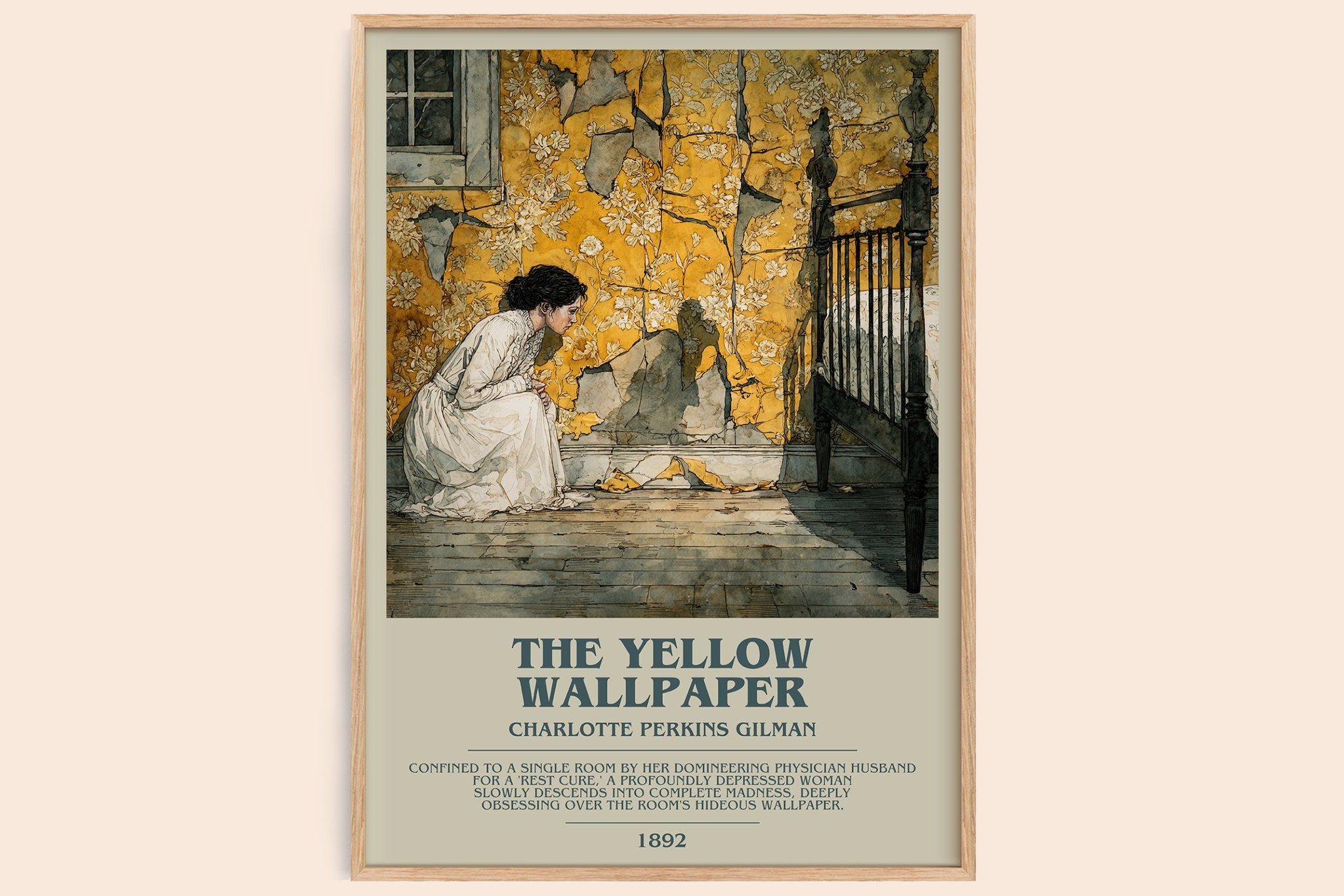 The Yellow Wallpaper Bookish Wall Art by Charlotte Perkins Gilman