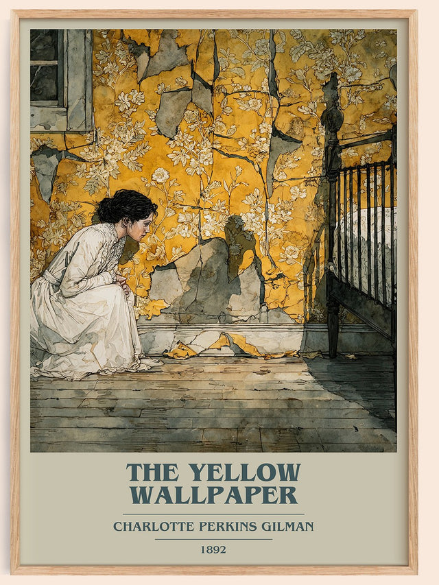 The Yellow Wallpaper Book Cover Poster by Charlotte Perkins Gilman