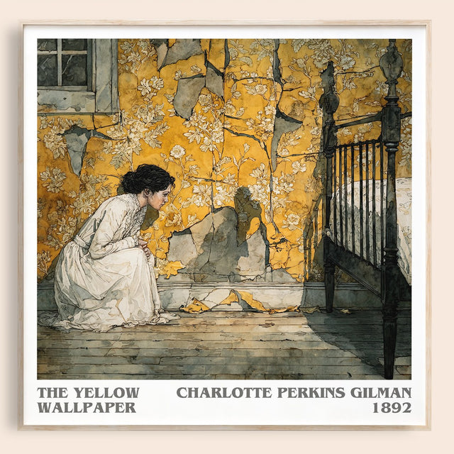 The Yellow Wallpaper Literary Art Print by Charlotte Perkins Gilman