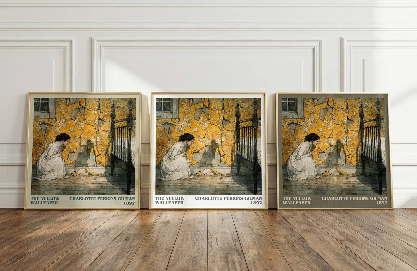 The Yellow Wallpaper literary art print colour and style options – Charlotte Perkins Gilman book art