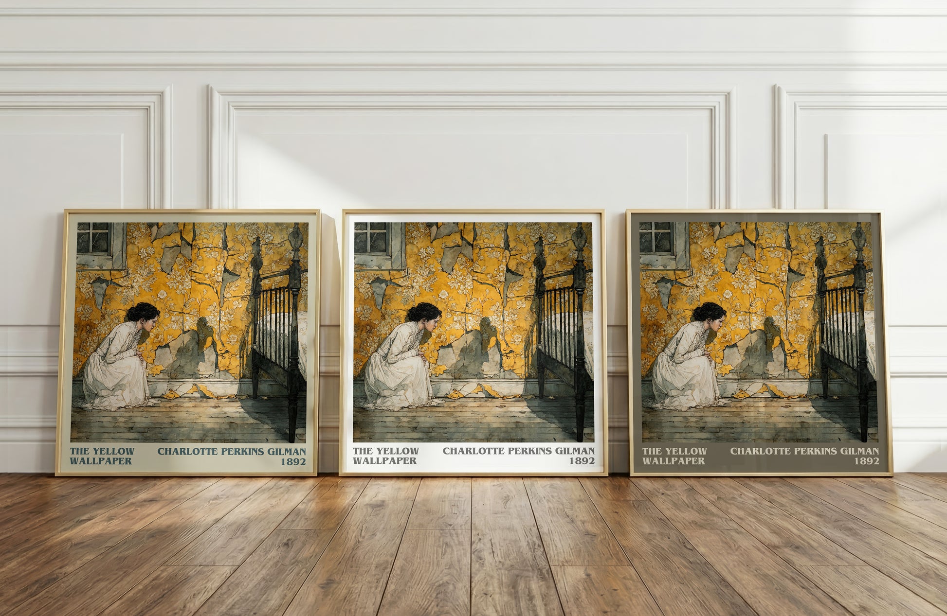 The Yellow Wallpaper literary art print colour and style options – Charlotte Perkins Gilman book art