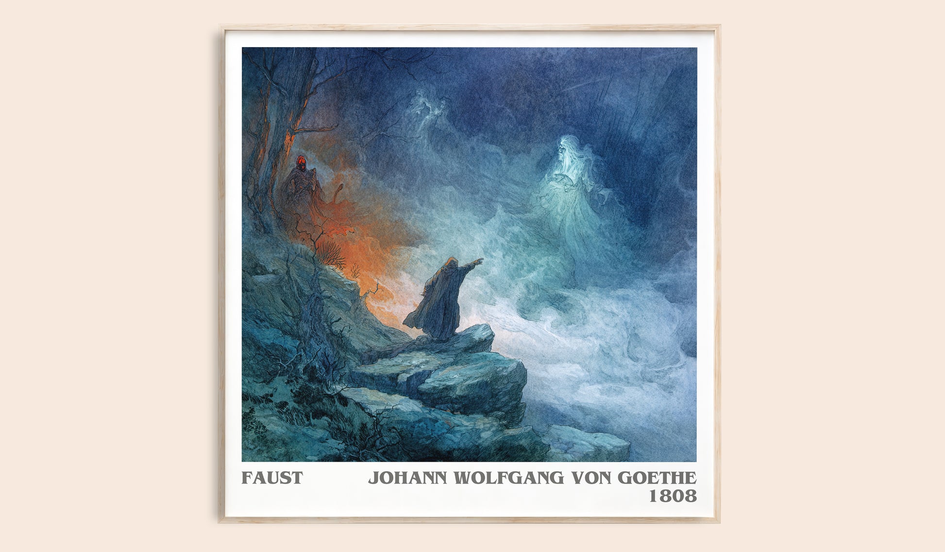 Faust literary book poster by Johann Wolfgang Von Goethe – framed literary art print
